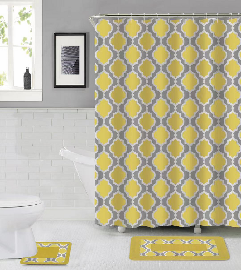 15 Piece Shower Curtain Set Bedford