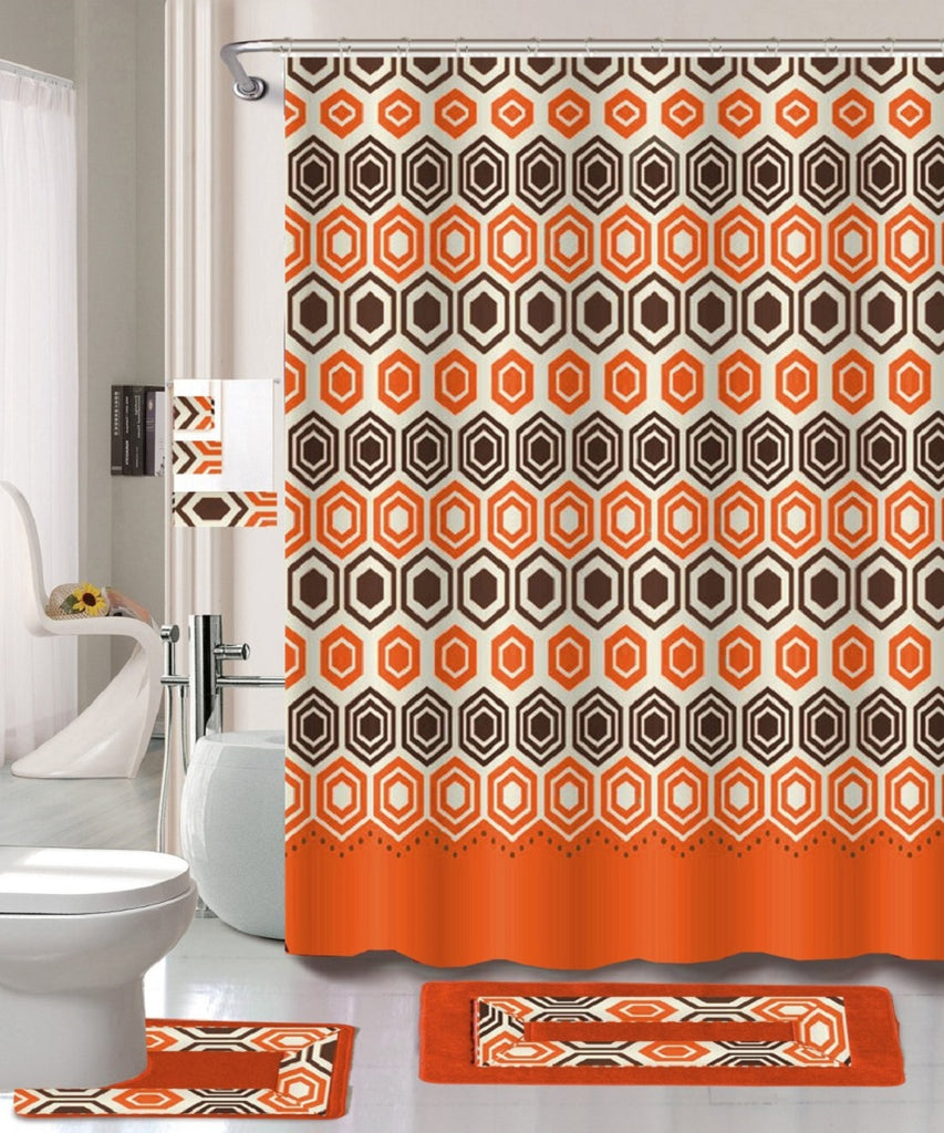 18 Piece Shower Curtain Set Ashely