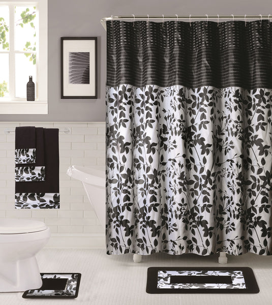 Bathroom Decor 18 Piece Shower Curtain bathmat Set