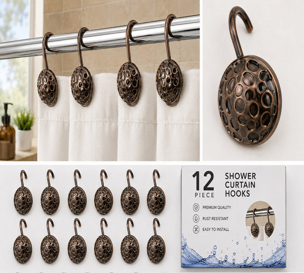 Metal Shower Hooks Circle Dot