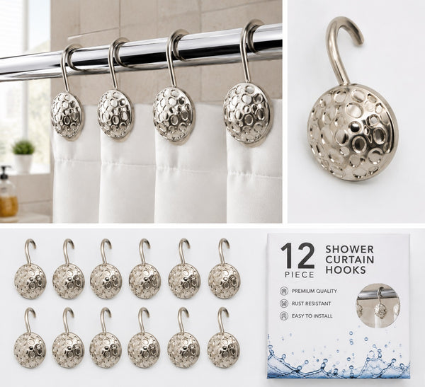 Metal Shower Hooks Circle Dot