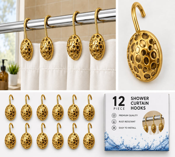 Metal Shower Hooks Circle Dot