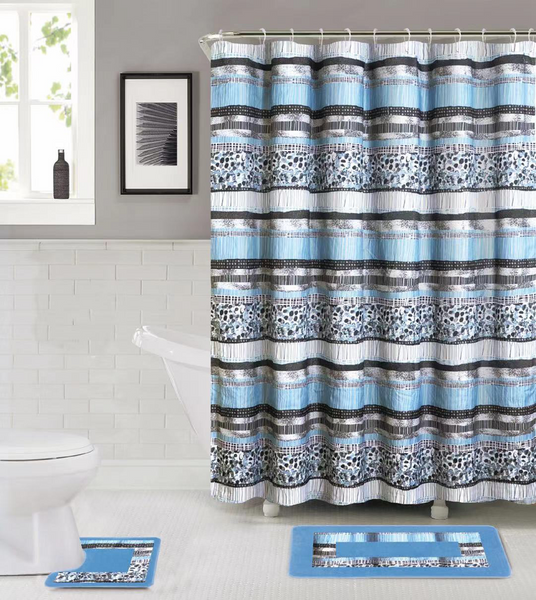 15 Piece Shower Curtain Set Mosaic