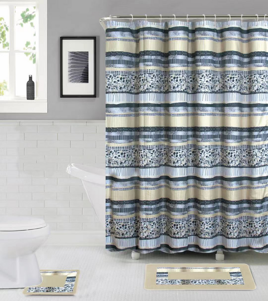 15 Piece Shower Curtain Set Mosaic Home Linen Beyond