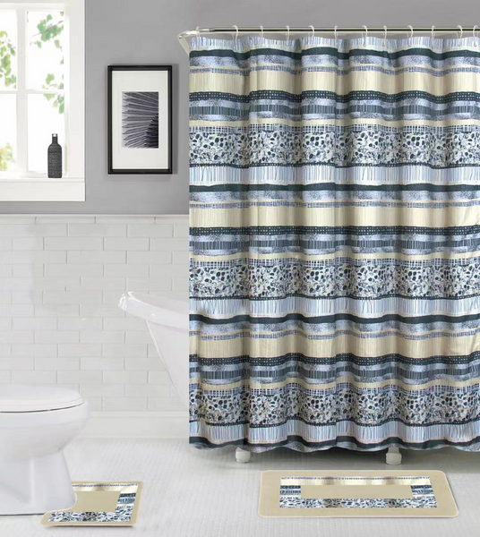 15 Piece Shower Curtain Set Mosaic