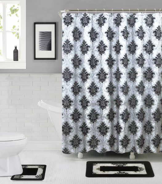 15 Piece Shower Curtain Set Rowland