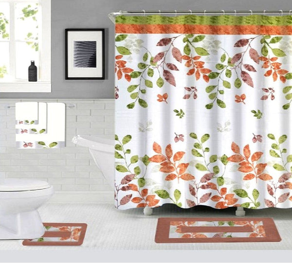 18 Piece Shower Curtain Set Forest