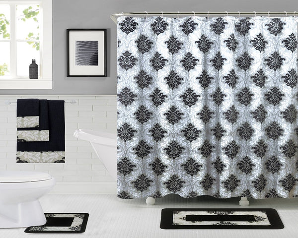 18 Piece Shower Curtain Set Rowland