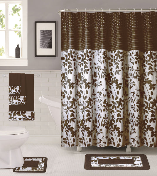 18 Piece Shower Curtain Set Sandra