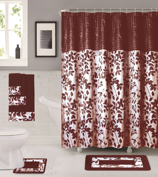 18 Piece Shower Curtain Set Sandra