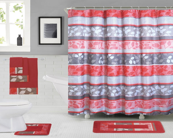 18 Piece Shower Curtain Set Junia