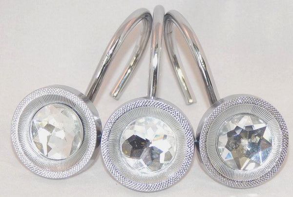 Metal Shower Hooks Crystal