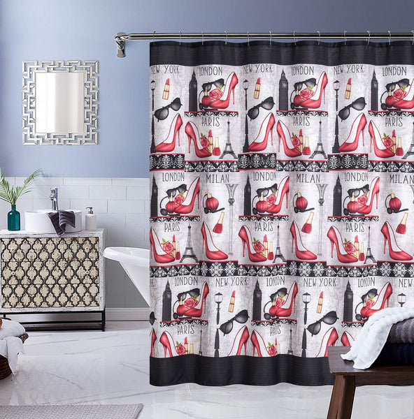 Elegant Touch Canvas Shower Curtain