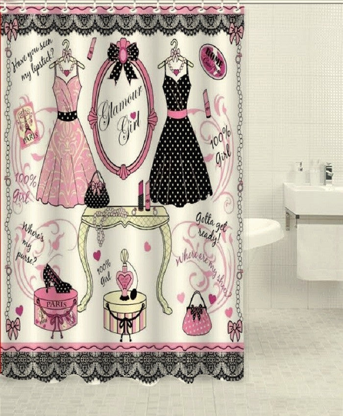 Elegant Touch Shower Curtain Polka Dot Dress