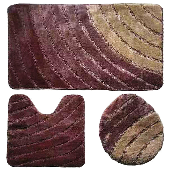 3 Piece Wave Bath Mat Series