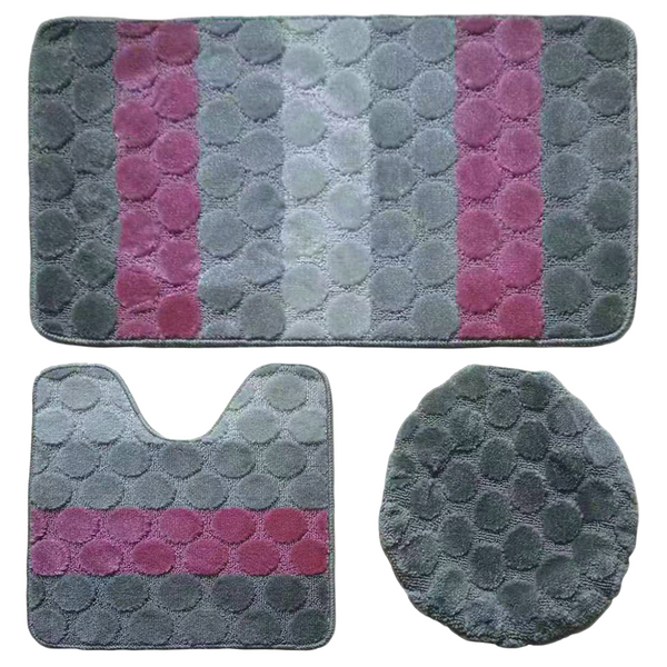 Over Sized 3 Pieces Twist Bath Mat Set Dream