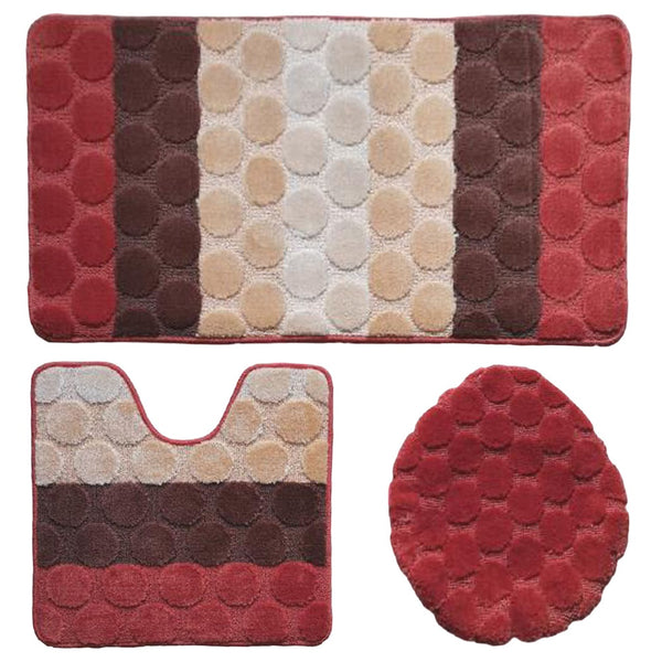 Over Sized 3 Pieces Twist Bath Mat Set Dream