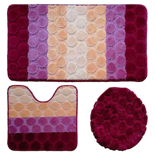 Over Sized 3 Pieces Twist Bath Mat Set Dream